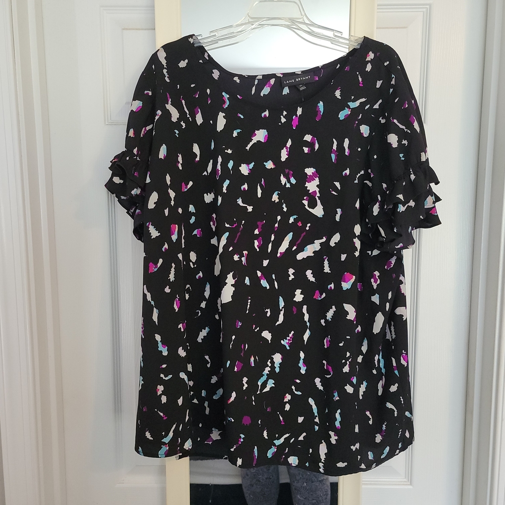 Women's Black Patterned Top